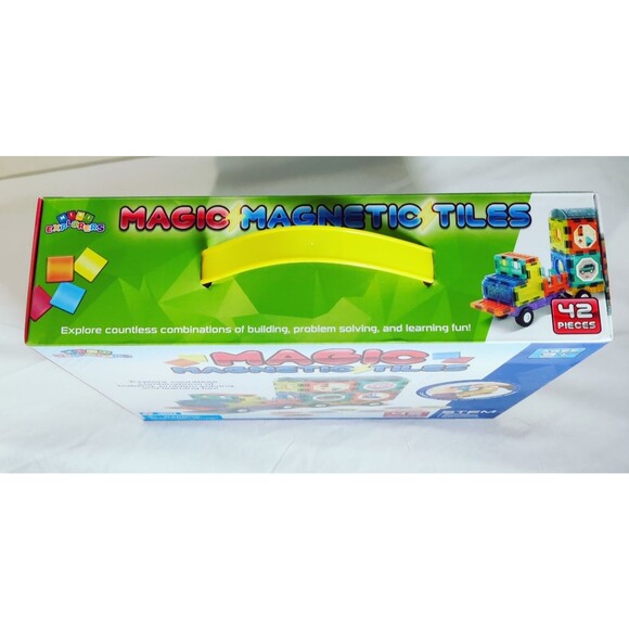 STEM Learning-Magic Magnetic, 42 Pc Tiles,  Ages 3+, Kids Building Toy NEW - Picture 3 of 11